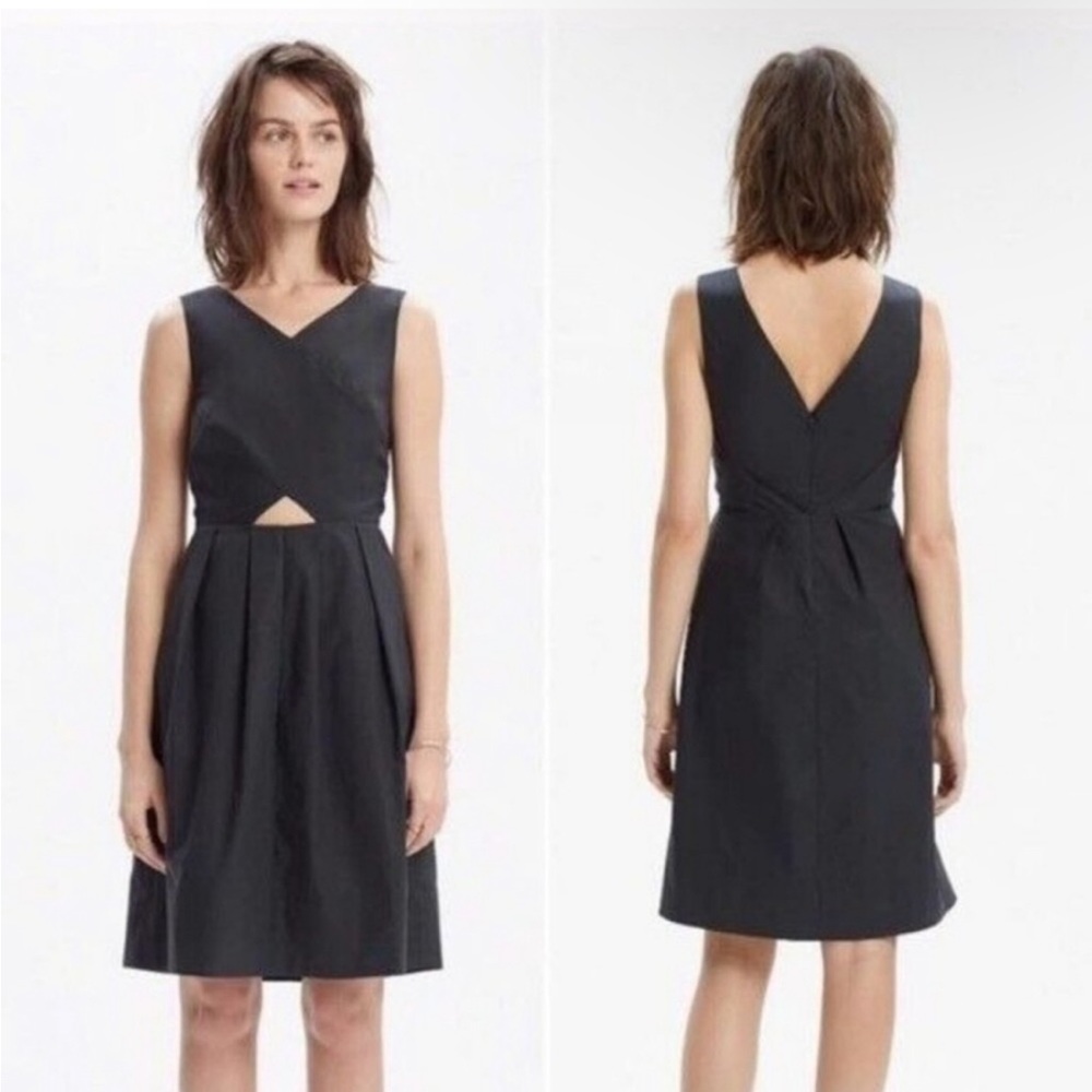 Madewell Navy Blue 100% Cotton Cut Out Dress